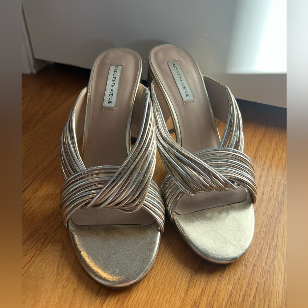Saks Fifth Avenue Metallic Block Heels